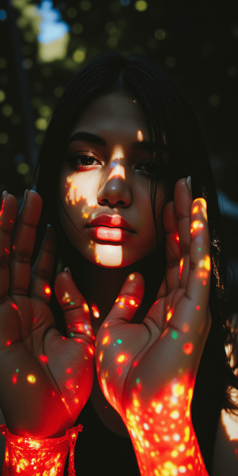 AI generated: Ultra-detailed, cinematic portrait of a stunning ethereal woman with pale porcelain skin, long plati...