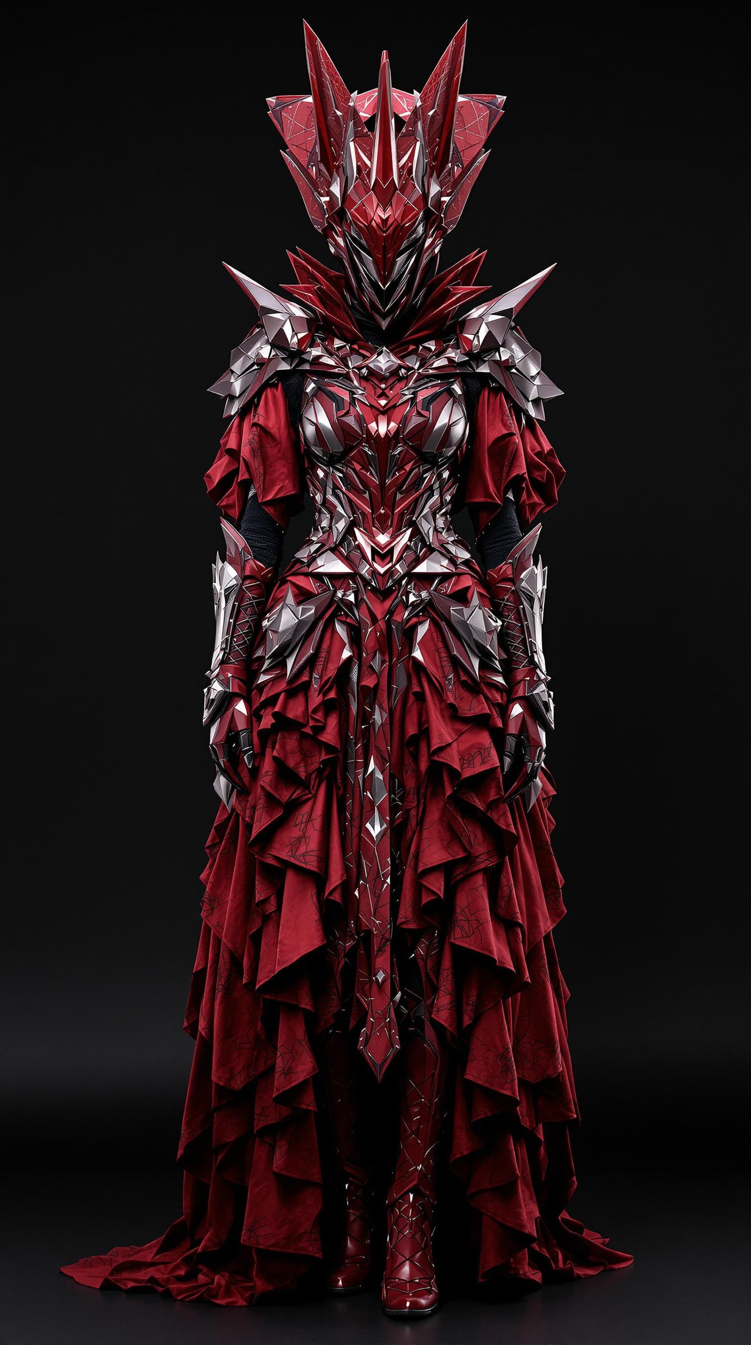 AI generated: "A full-body portrait captured with a Sony A1 50.1 mb using a 200mm lens, of a model wearing an elab...