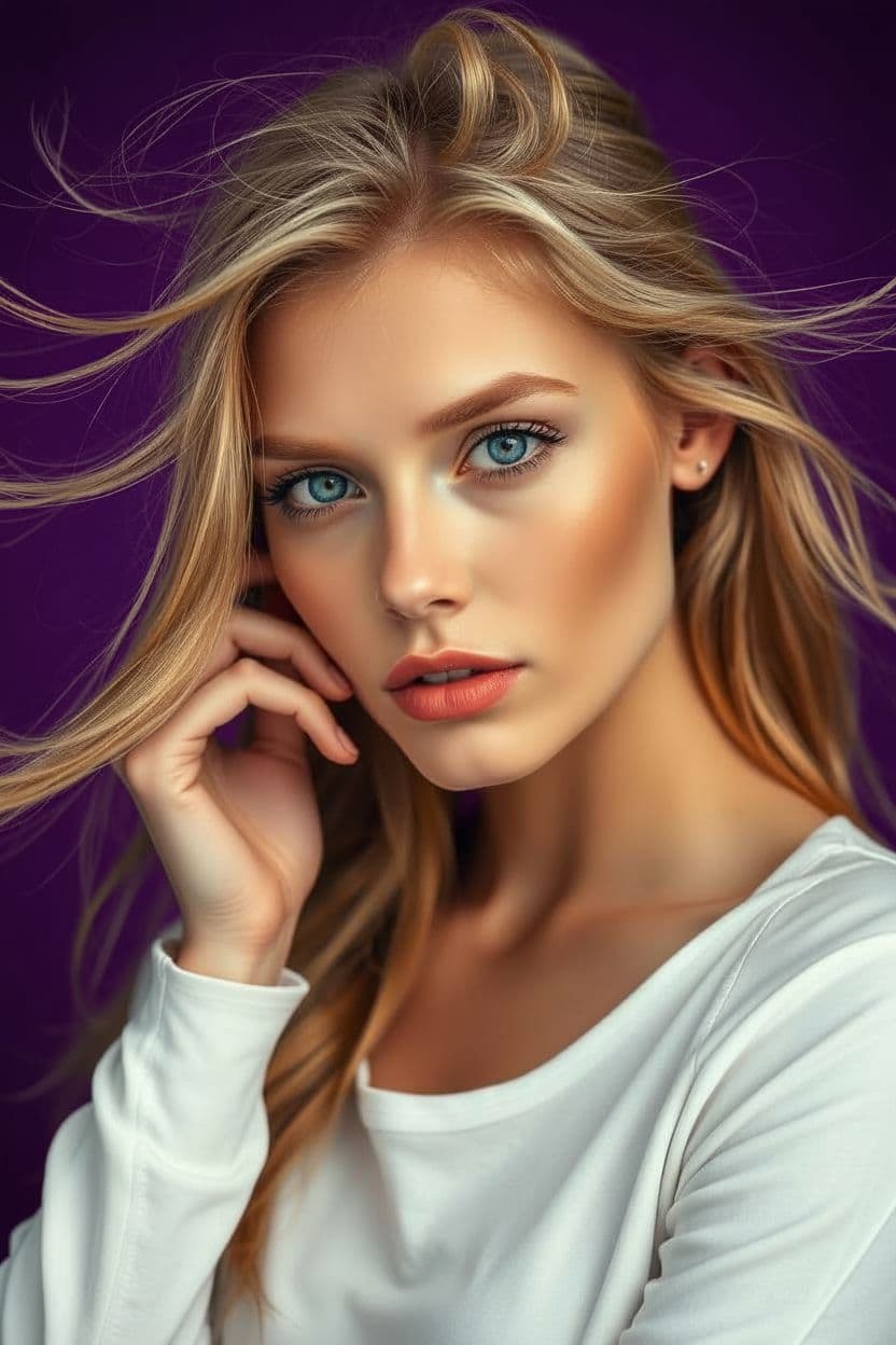 AI generated: "High resolution close up head and torso portrait photograph image, cinematic style, vibrant complim...