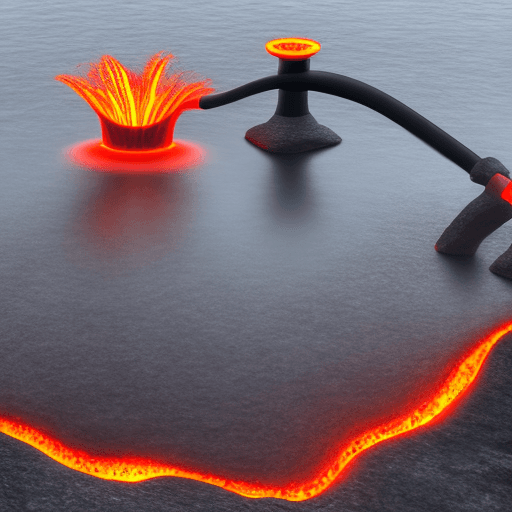 AI generated: Futuristic Lava Pump over a lava lake