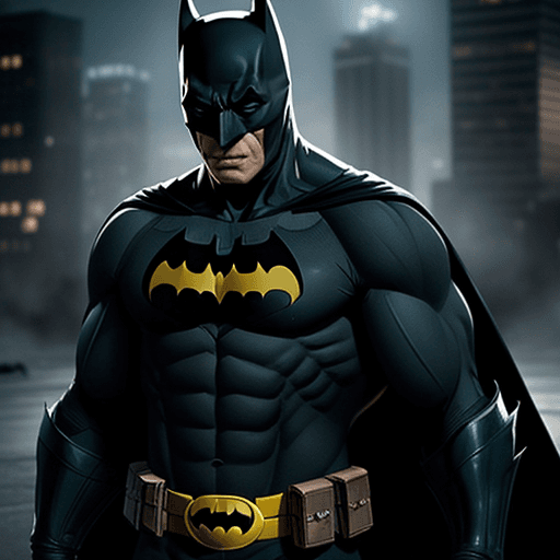 AI generated: Batman very muscular 