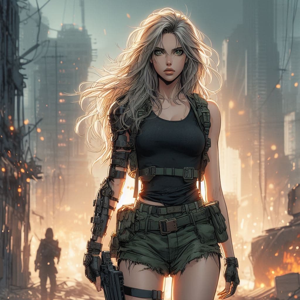AI generated: digital art, best quality, manga style, solid manga colors, ambiant color, full-length angle, surviv...