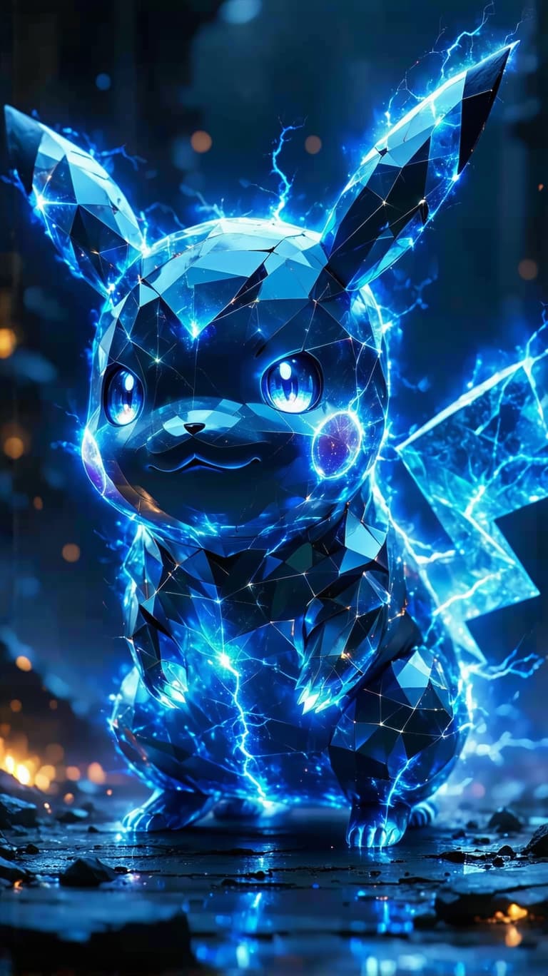 AI generated: “Create an awe-inspiring masterpiece depicting a war-torn, godlike Pikachu transcending dimensional ...