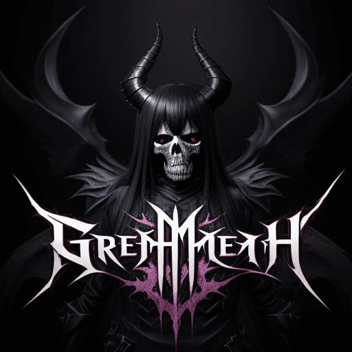 AI generated: death metal font with the name "GREMORY"