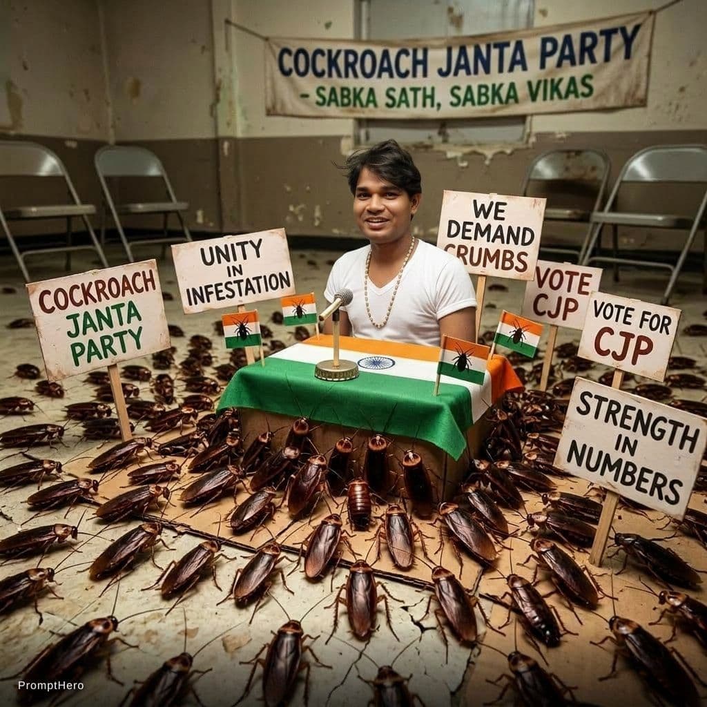 AI generated: Cockroach janta party 