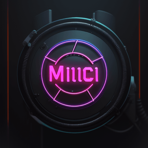 AI generated: Neon Microfone logo for a band named Mic Mania,  octane render, trending on artstation, cinematic, h...