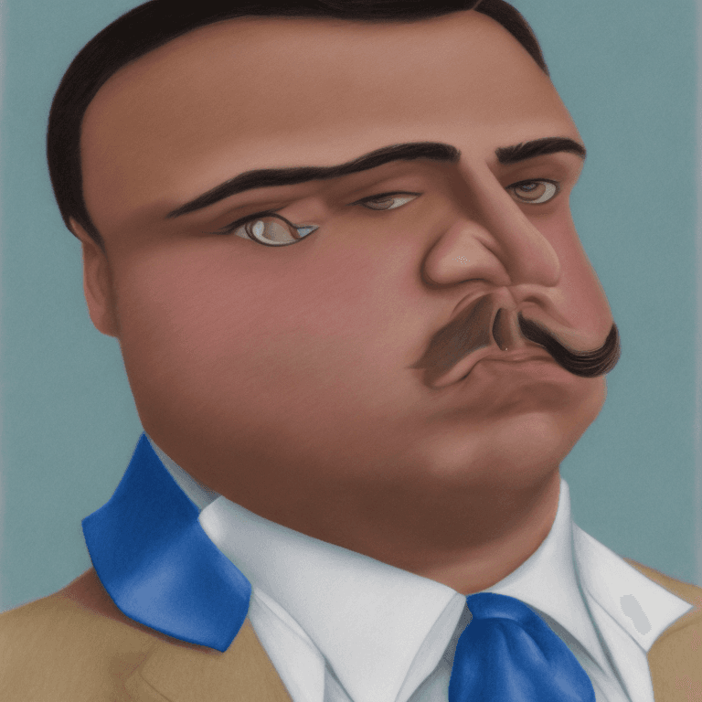 AI generated: A photorealistic portrait of an overweight Latin American white skin man, with short brown hair a re...