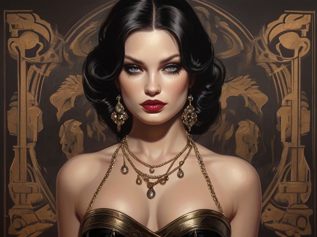AI generated: Mysterious, Alluring, Seductive, Dangerous, Confident, Enigmatic, Glamorous, Sophisticated, Intrigui...