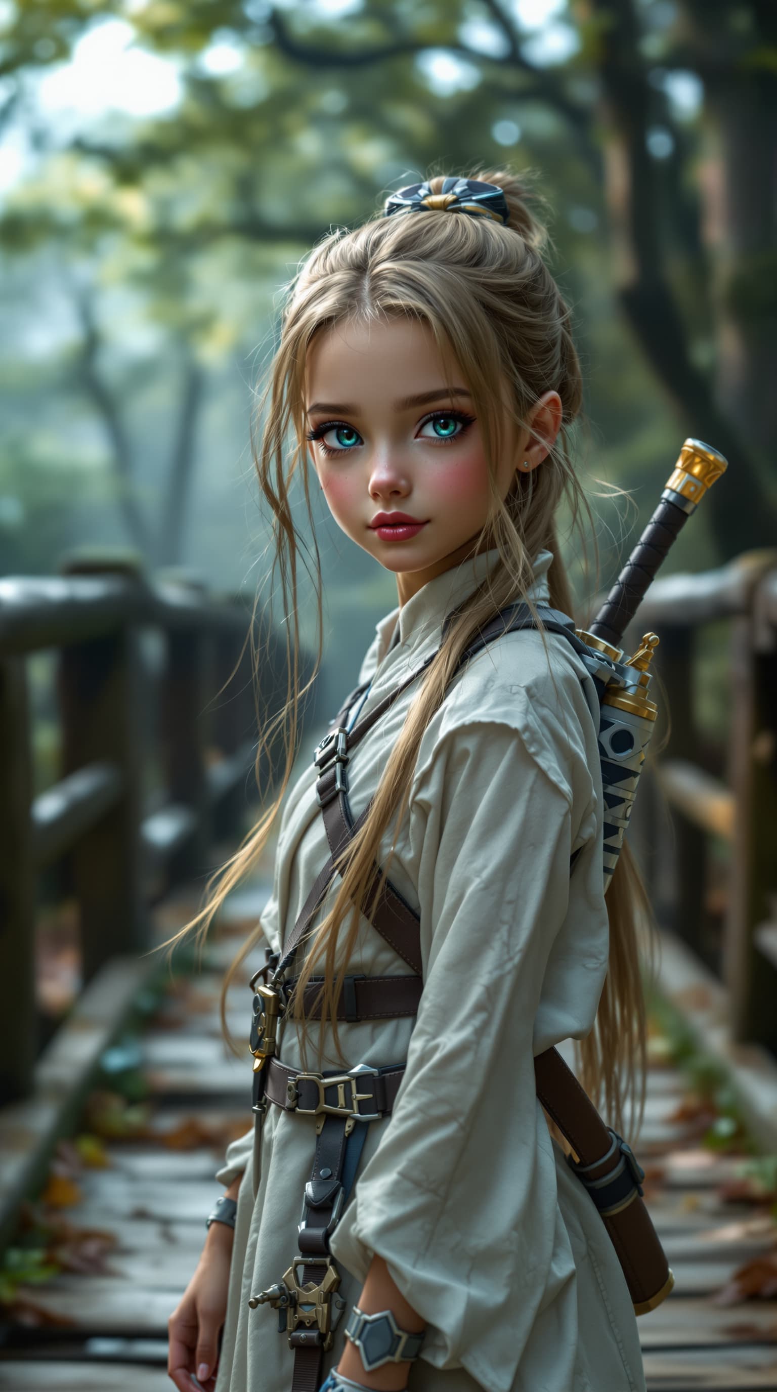 AI generated: A professional photograph showcasing the world's most beautiful tween girl, captured in a highly det...