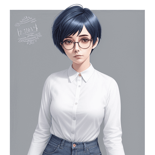 AI generated: ((detailed hair)),a drawing of a woman with dark blue hair, an anime drawing, trending on pixiv, dig...