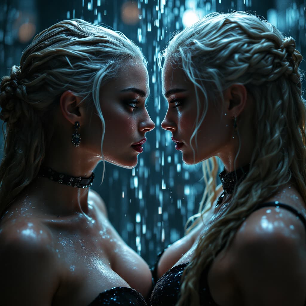 AI generated: Daenerys Targaryen at modern cyberpunk fantasy world.full body , fantasy, Margot Elise Robbie and Sc...