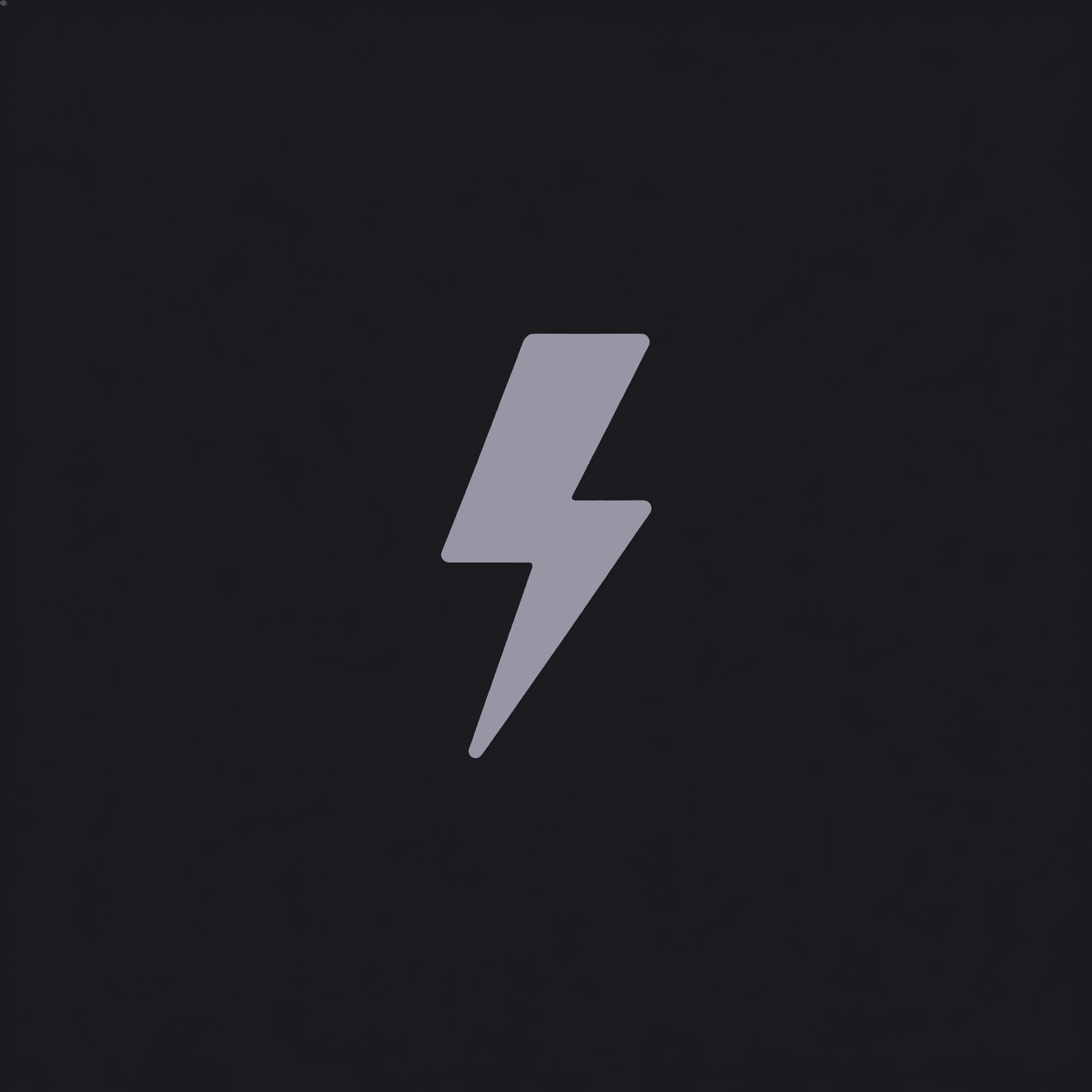 AI generated: minimal lightning bolt icon, thin clean lines, muted grey-lavender #8888AA 
color, no glow no effect...
