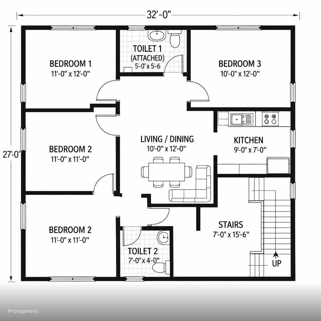 AI generated: Create a detailed, accurately scaled 2D architectural floor plan on a clean white background. The ov...