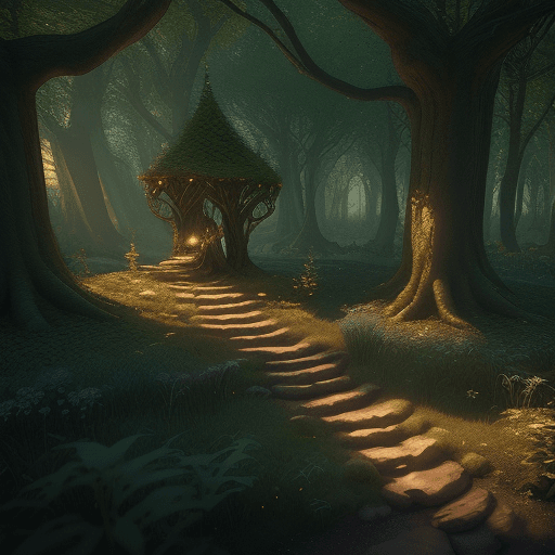AI generated: fairy dream forest, fairy forest, fairy dream world, elven kingdom, unreal engine, hyper realism, hi...