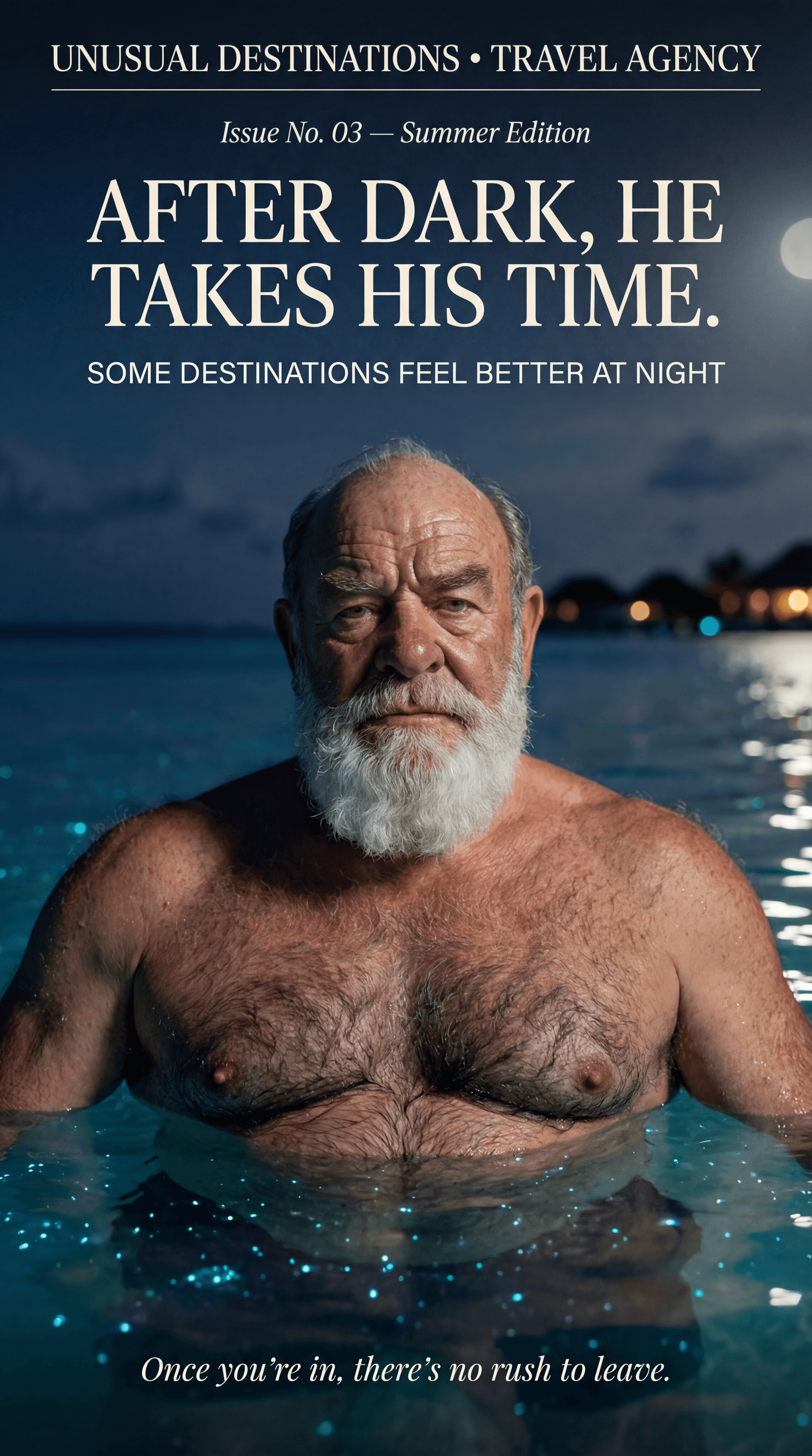 AI generated: ULTRA-REALISTIC PREMIUM TRAVEL AGENCY MAGAZINE COVER (vertical poster, 9:16).
High-end editorial nig...