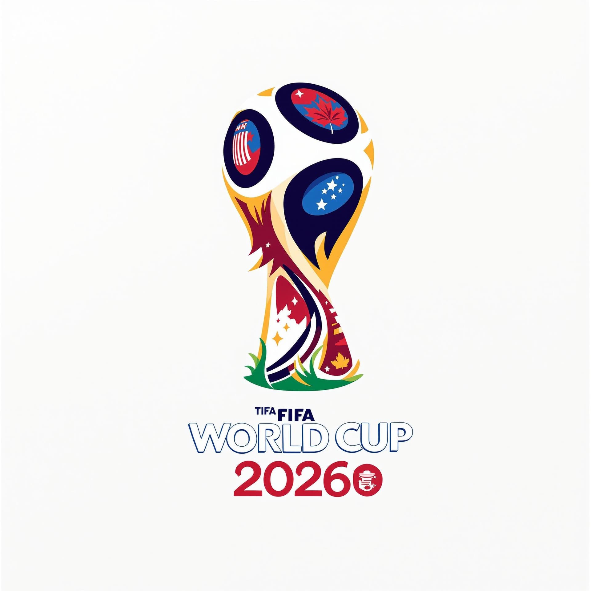 AI generated: A modern and dynamic logo design for the FIFA World Cup 2026. The logo features a sleek, abstract re...
