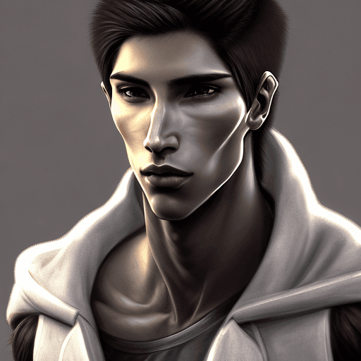 AI generated: concept art of Dante is a young man in his mid-20s, with a lean and toned build. He has a chiseled j...
