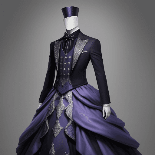 AI generated: Visualiza un traje de arlequín meticulosamente diseñado para hombres, cada detalle resplandeciendo c...