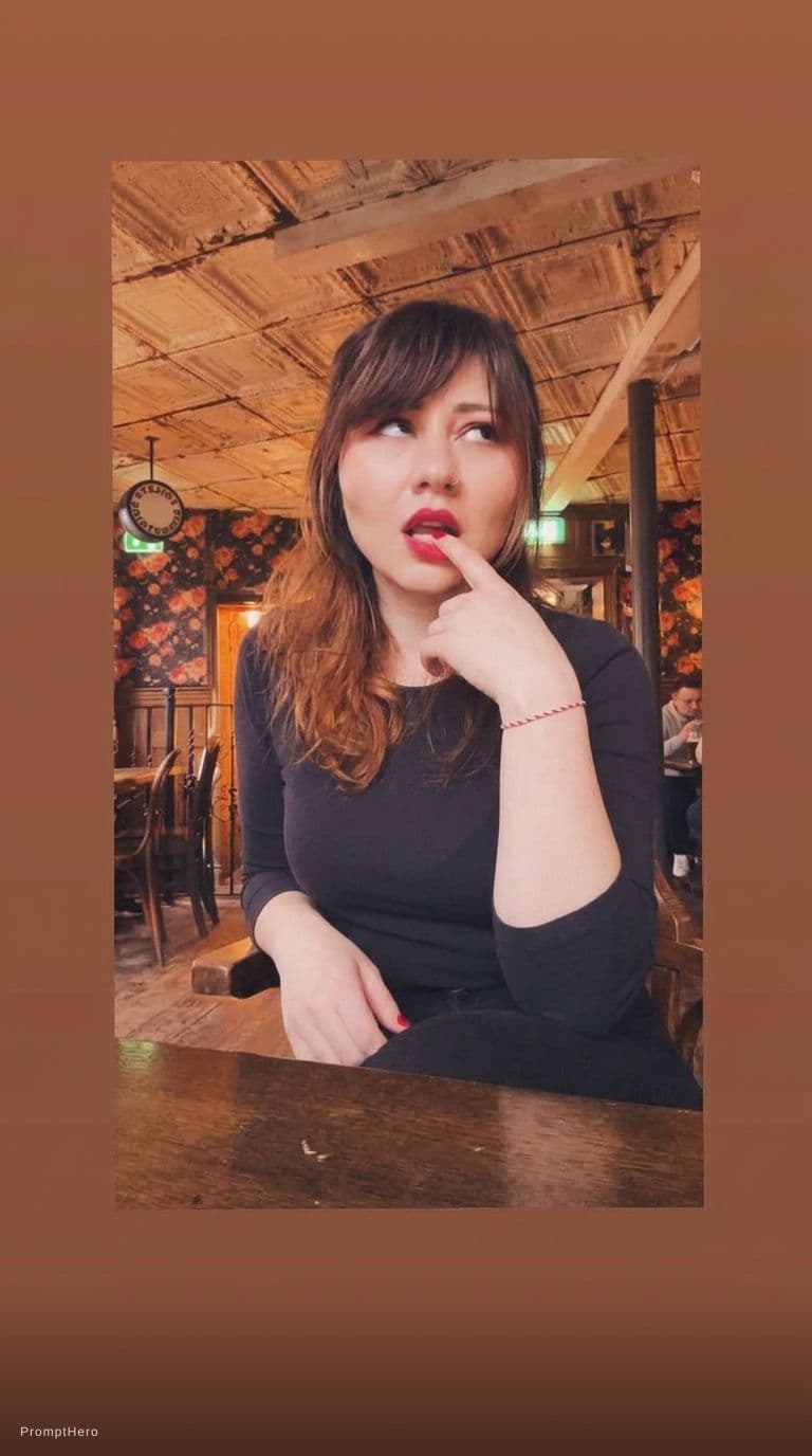 AI generated: finger in mouth, rolling eyes, leaning back