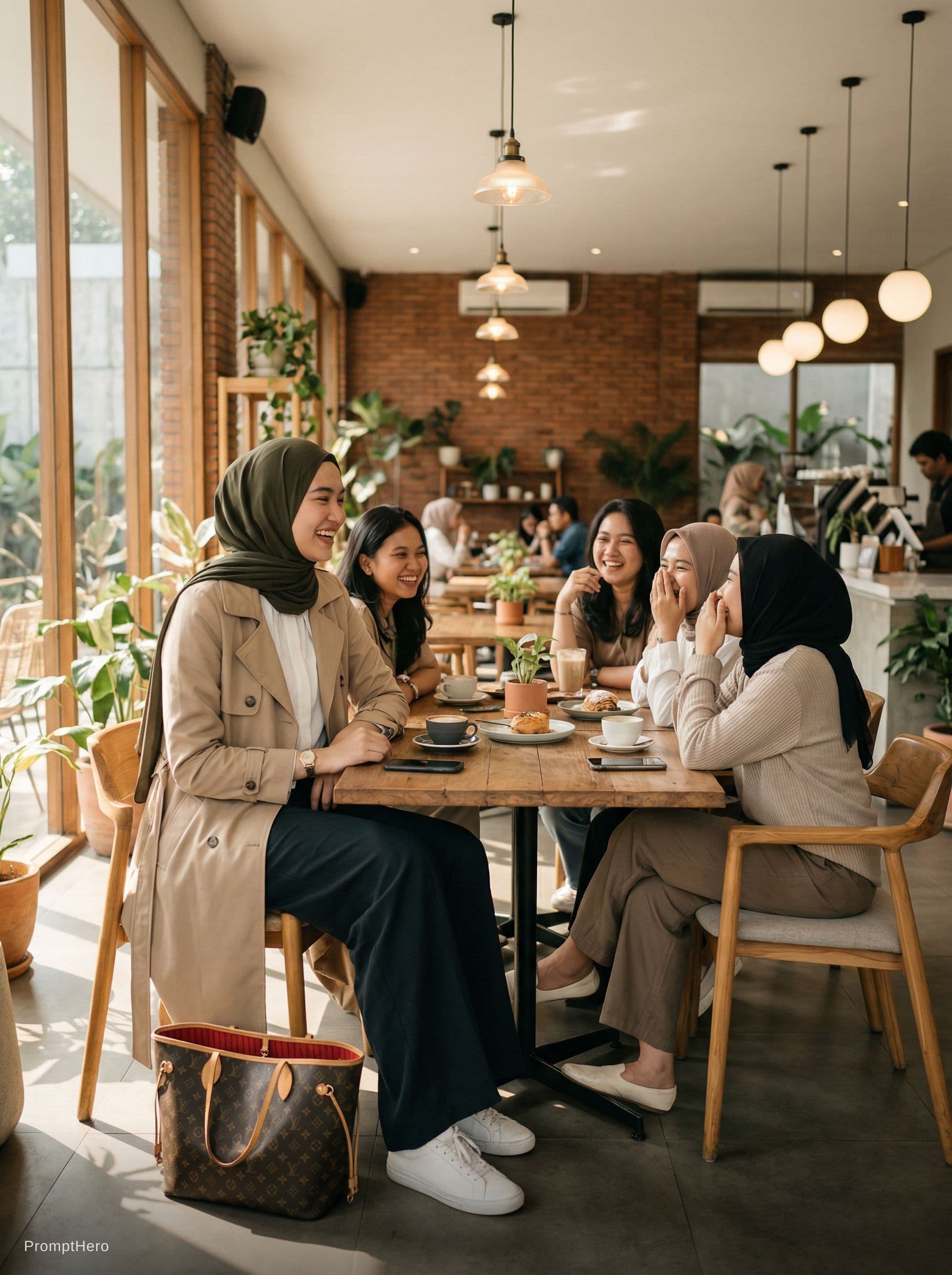 AI generated: “Seorang gadis muda Indonesia berhijab, berwajah sangat cantik dengan kulit cerah halus dan fitur wa...