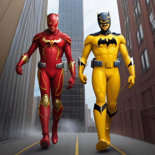 AI generated: 

Panel 1 

a tall African brown skin superhero,wearing a red suit with a yellow ZOZ logo on his che...