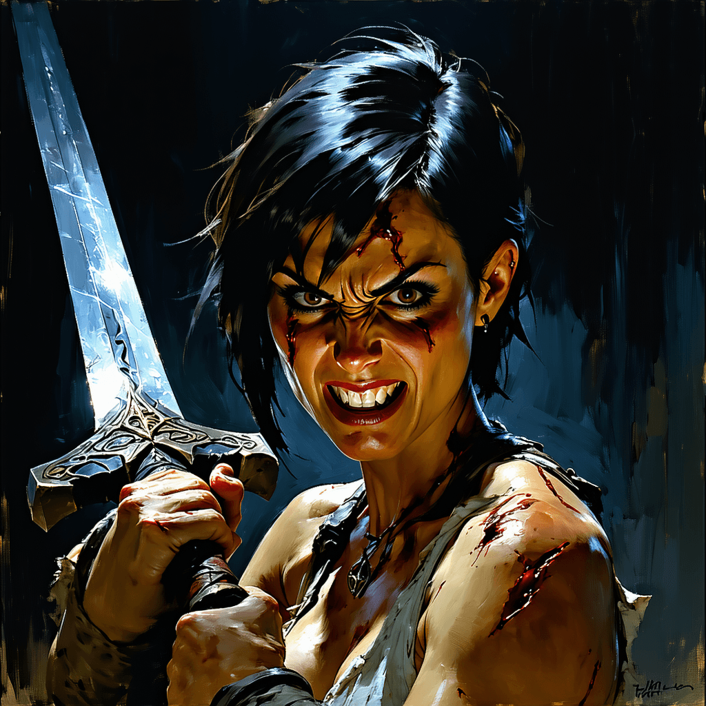 AI generated: Combined art of Frank Frazetta, Boris Vallejo, Clyde Caldwell, Larry Elmore, Angus Mcbride, ultimate...