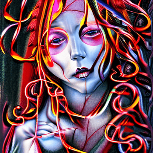 AI generated: saAn intricately decorated Gothic Gargon Medusa representing a fusion of Cybergothic, Midwestern Got...