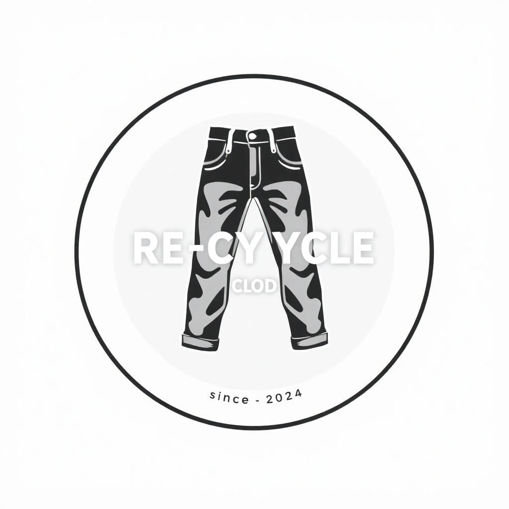 AI generated: an impressive Start-Up logo called Re-Cycle Clo. 
this circular logo with a silhouette of jeans in b...