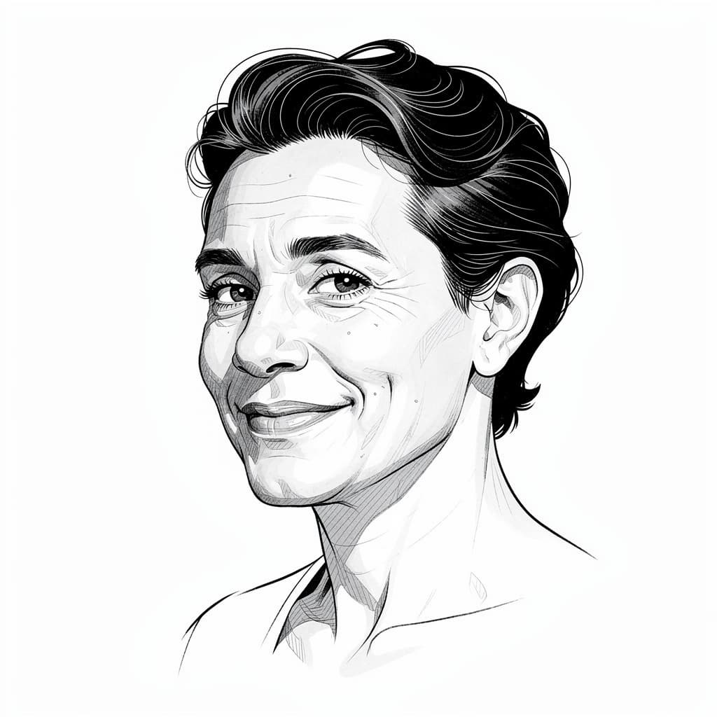 AI generated: sketch of a 40yo carribean european face, expressive line-work, in the style of beautiful portraits ...