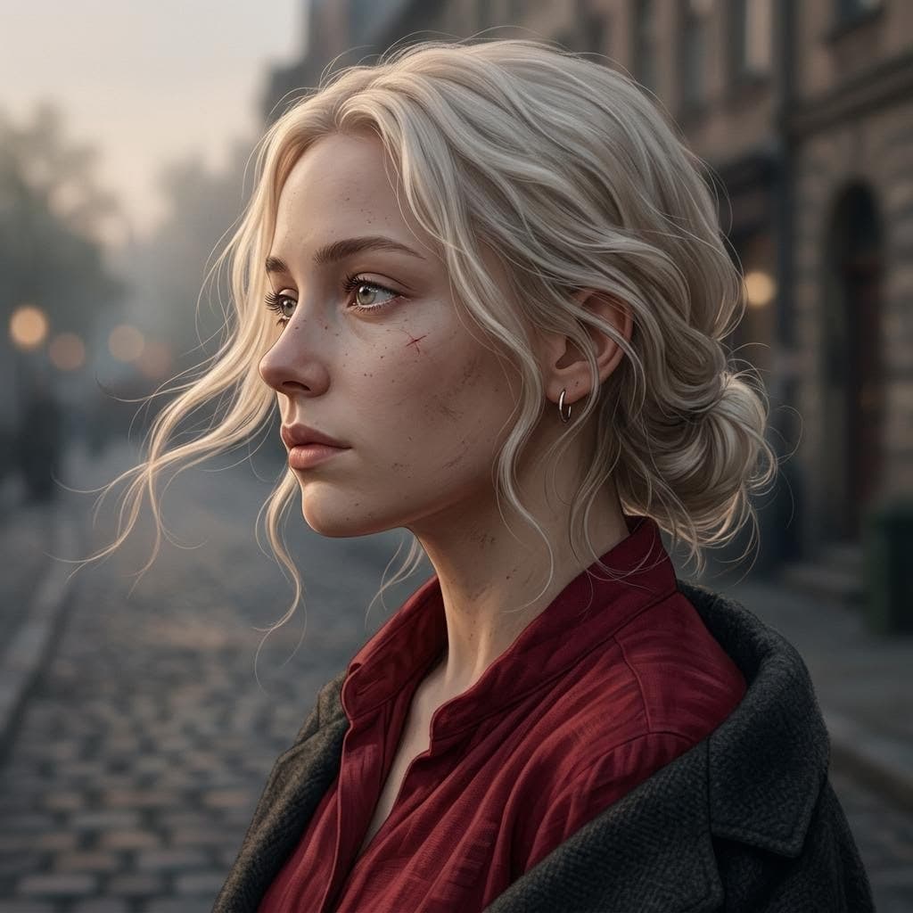 AI generated: A breathtaking ultra-realistic anime-inspired portrait of a mysterious young woman, rendered in a ci...