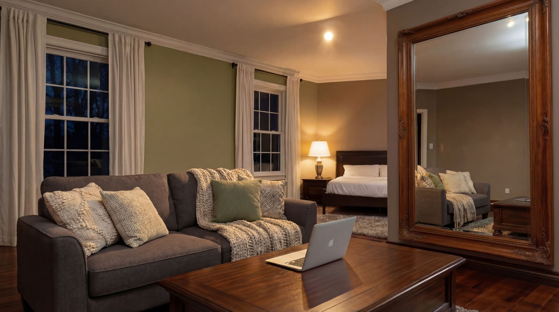 AI generated: Change the windows for the large bookshelf from the picture. 