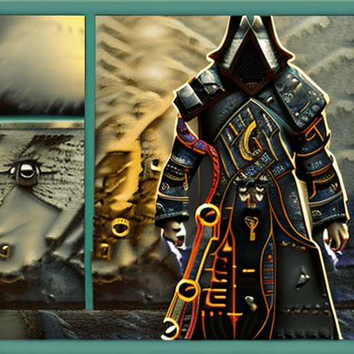 AI generated: Create a highly detailed fantasy warrior wielding psionic powers. The warrior should have an etherea...
