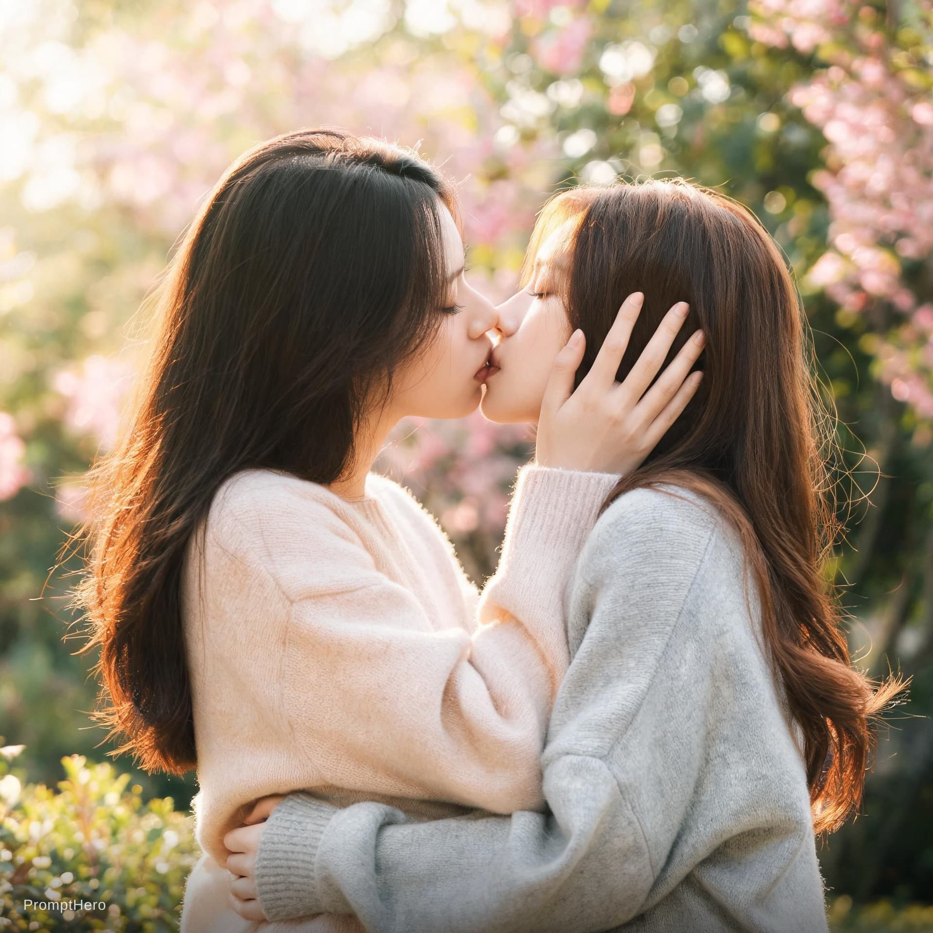 AI generated: lesbian kissing