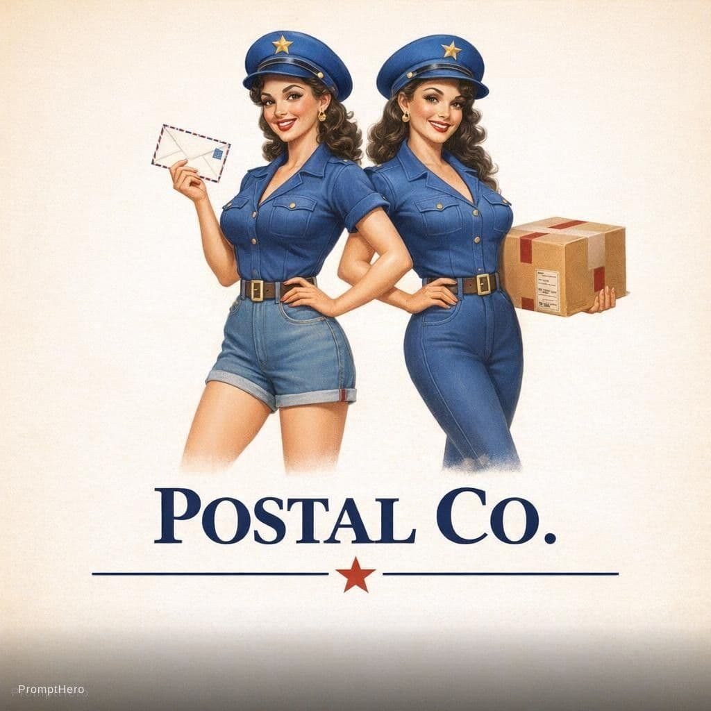 AI generated:  vintage 1940s pin-up style Vargas girls. one in shorts one in pants
