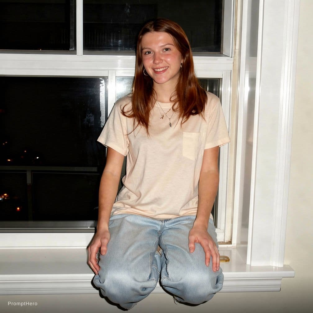 AI generated: kneeling on floor wearing only a bra and panties