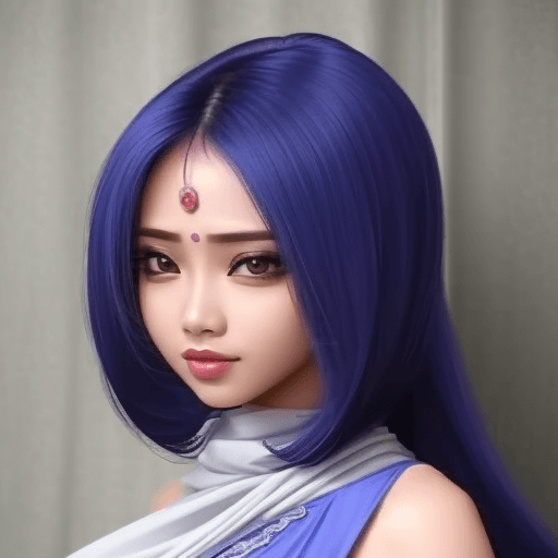 AI generated: Gadis muda sexy, bawa payung, punya rambut panjang