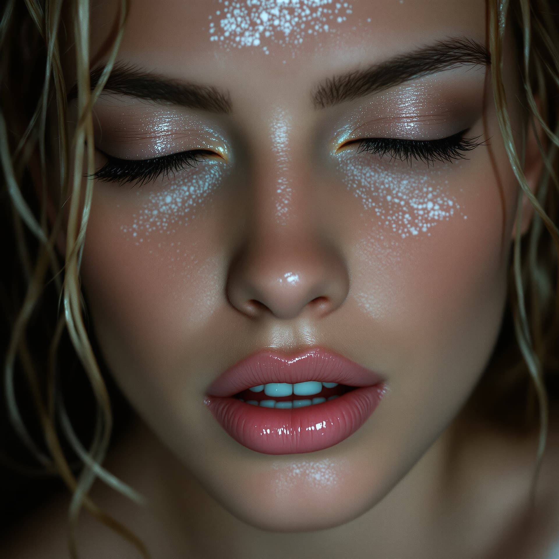 AI generated: Hyper-realistic erotic fine art photography in the style of Nicolas Winding Refn and Caravaggio, ext...