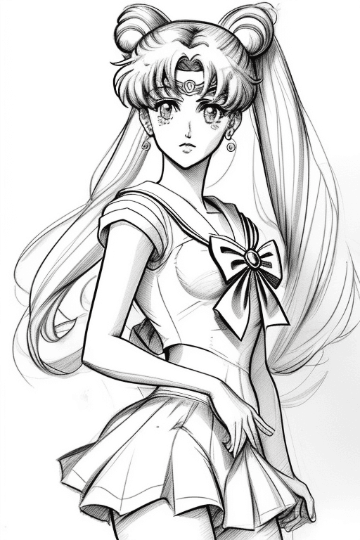AI generated: sailor moon sketch