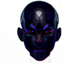 AI generated: B&W Photo , Male A.I. inspired by SHODAN from System Shock, full body, detailed symmetrical face, re...