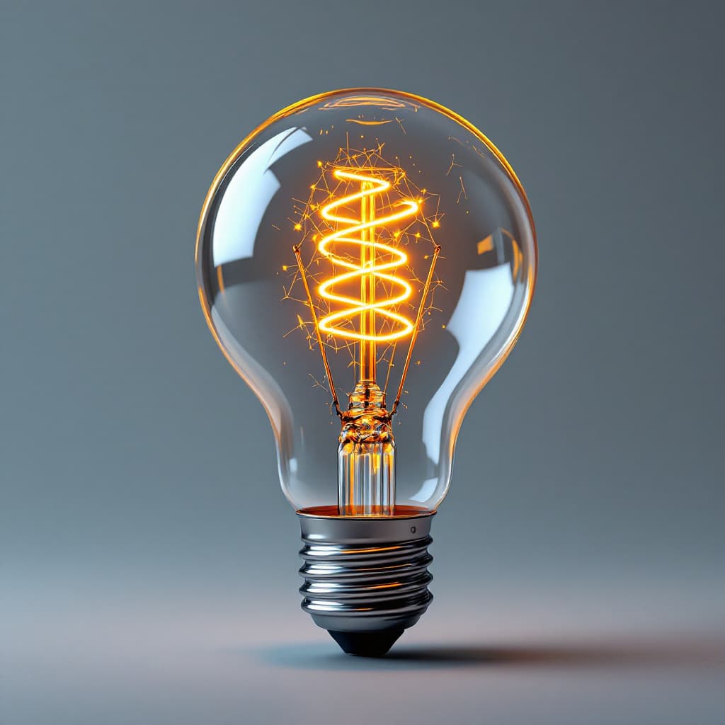 AI generated: A lightbulb with a list of creative writing ideas. dslr, ultra quality, sharp focus, tack sharp, dof...