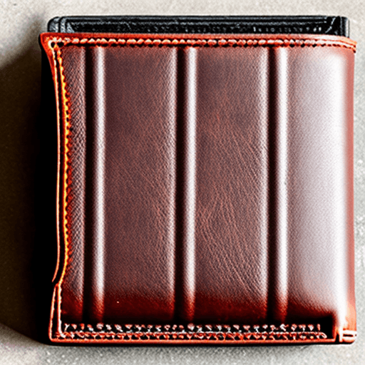 AI generated: A street drain grille with a open leather wallet with no cash or credit cards inside