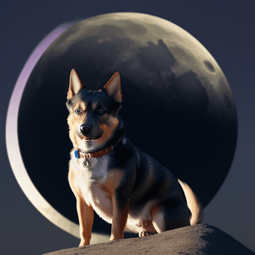 AI generated: dog in moon