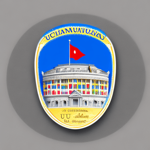 AI generated: An oval sticker with an italian University Building on a white background. Text: "UNICAMPUS". Long O...