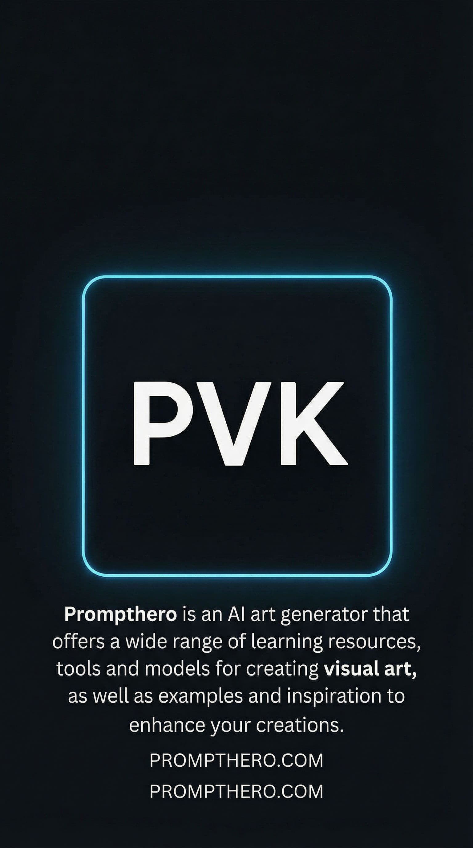 AI generated: 

change the text on the bottom:

Prompthero is an AI art generator that offers a wide range of lear...
