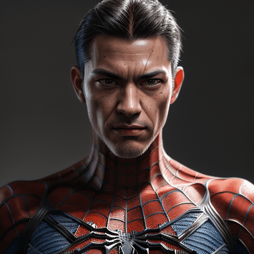 AI generated: Full potrait of Rugged thin muscular spiderman ,full long highly intricate detailed, light and shado...