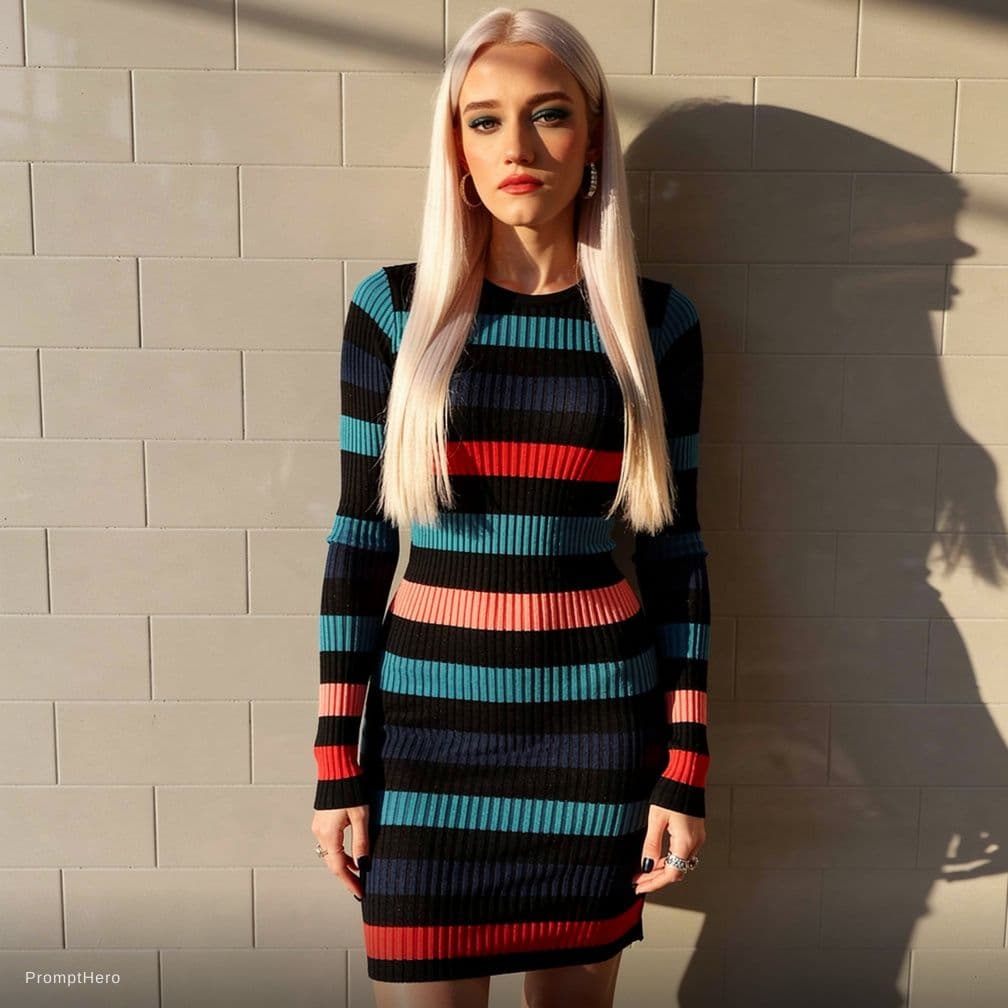 AI generated: full body standing, waist long platinum blonde hair.full frontal