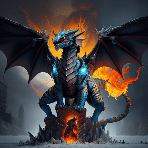 AI generated: Combination dragon with tiger of a stoic creature embodied as a guardian of both destruction and pre...