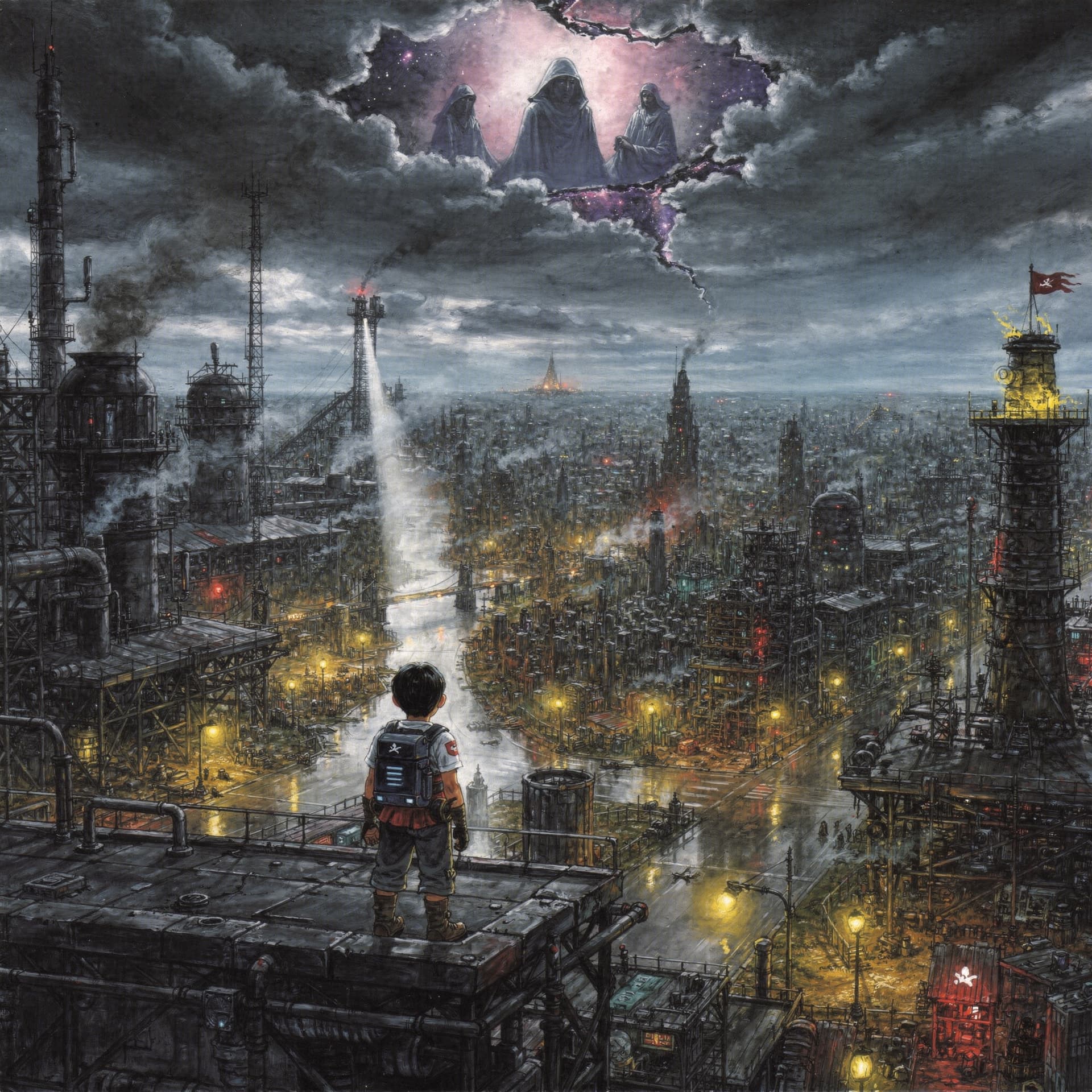 AI generated: Japanese 1990s RPG box art illustration,
 hand-painted airbrush art, romantic composition inspired b...