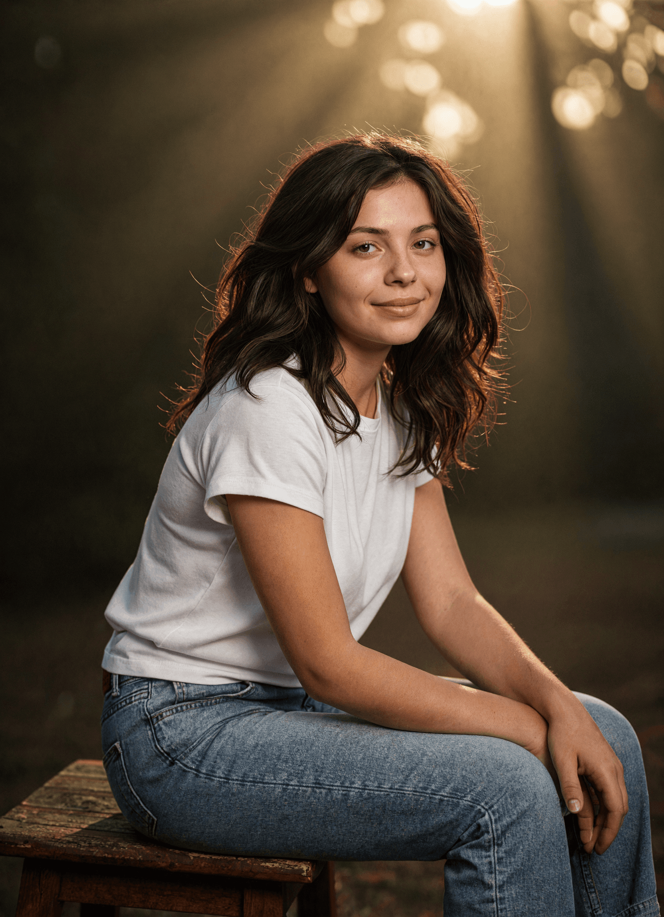 AI generated: A captivating young Caucasian woman named Lena, 19 years old, possesses luminous fair skin with a su...