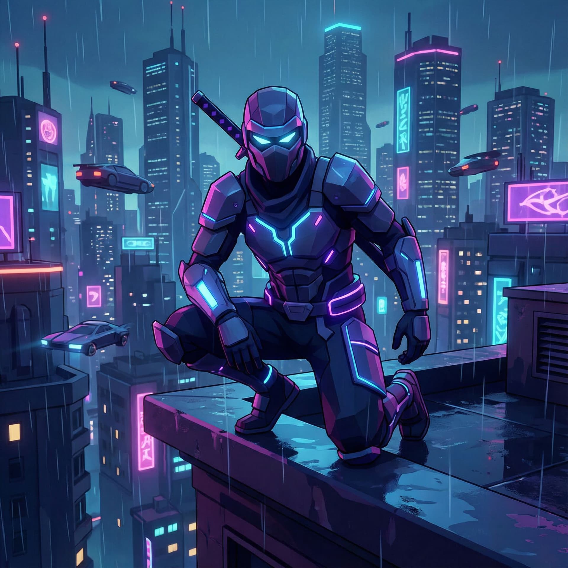 AI generated: ninja cyberpunk 3D
